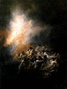 Francisco de goya y Lucientes Fire at Night oil painting